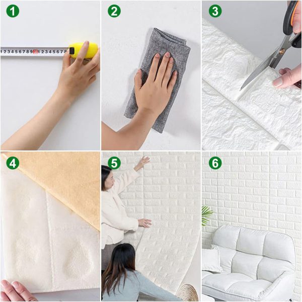 3D White Brick Wall Stickers | Self-Adhesive Waterproof Home Decor